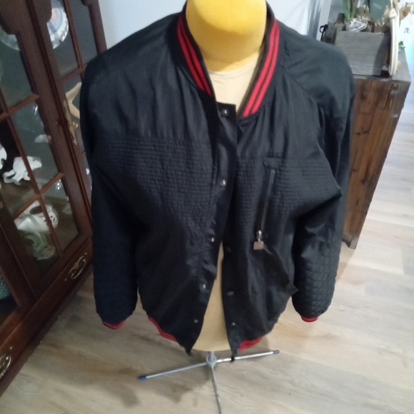 G-NET Size XXL Black and Red Men's Bomber Jacket - Picture 2 of 11